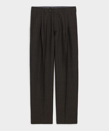 Todd Snyder Italian Wool-Linen Pinstripe Wythe Trouser - Brown