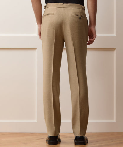 Todd Snyder Italian Linen Side Tab Trouser - Khaki