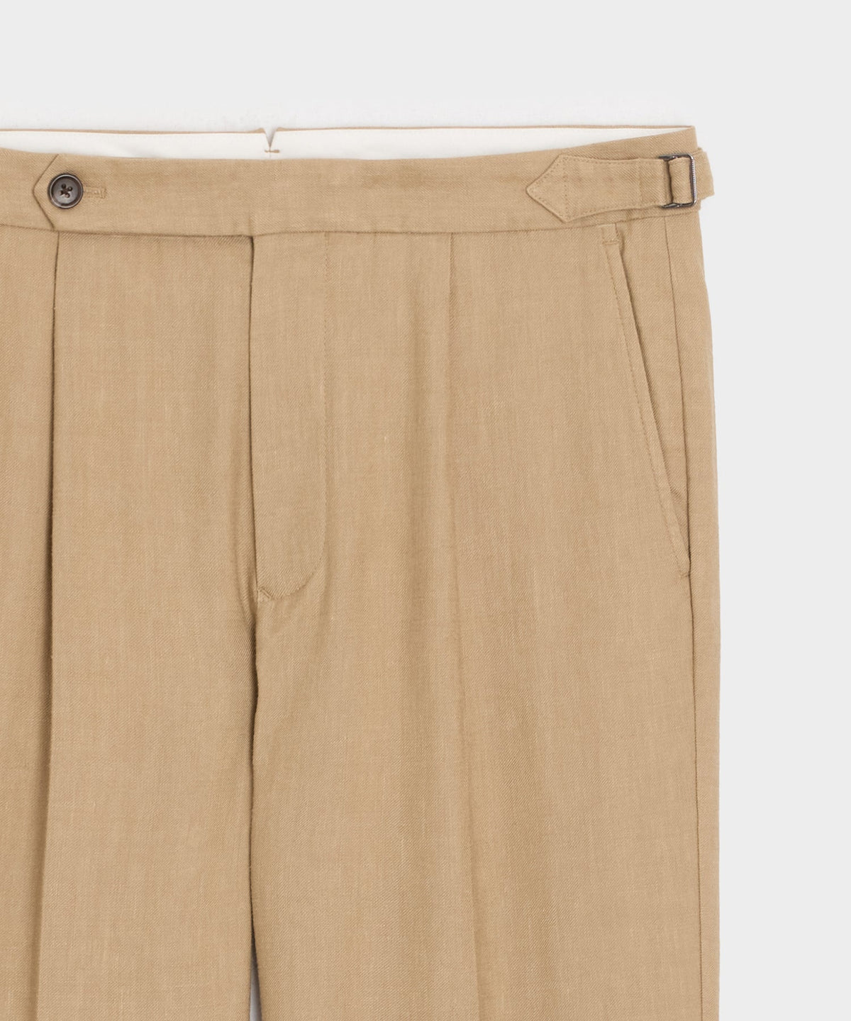 Todd Snyder Italian Linen Side Tab Trouser - Khaki