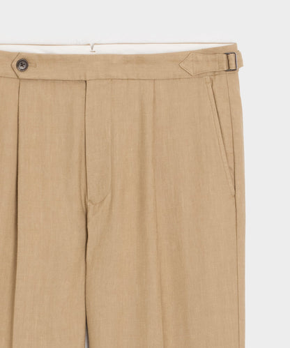 Todd Snyder Italian Linen Side Tab Trouser - Khaki