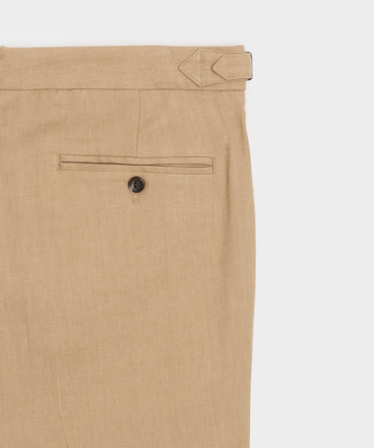 Todd Snyder Italian Linen Side Tab Trouser - Khaki