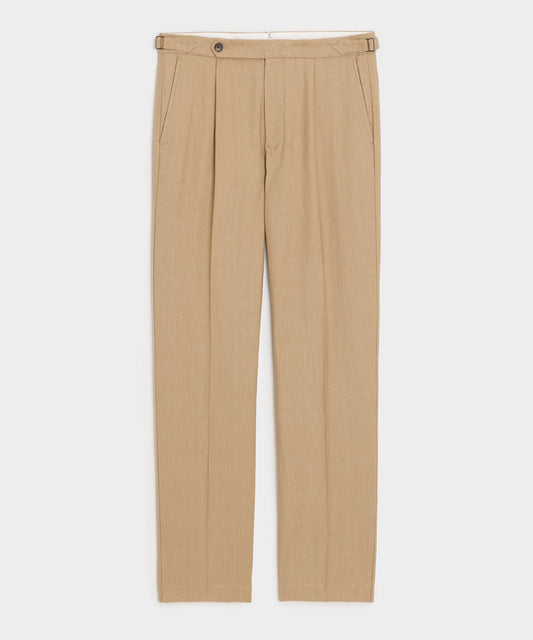 Todd Snyder Italian Linen Side Tab Trouser - Khaki