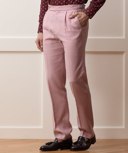 Todd Snyder Italian Linen Side Tab Trouser - Pink