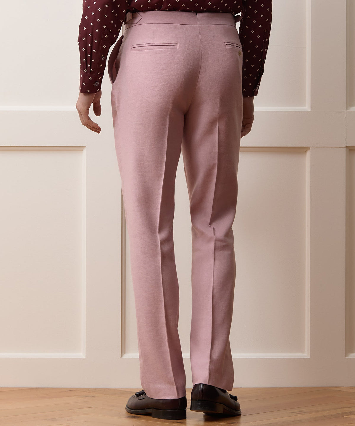 Todd Snyder Italian Linen Side Tab Trouser - Pink