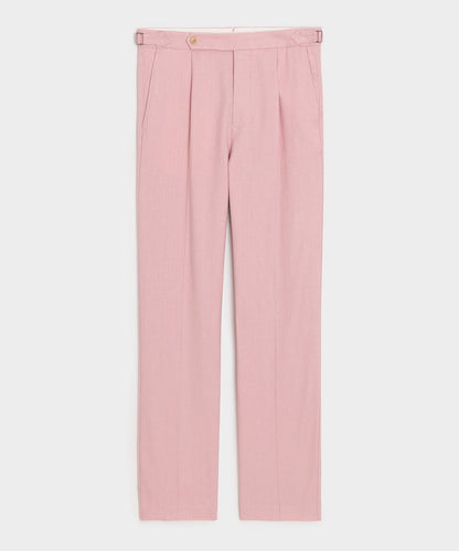 Todd Snyder Italian Linen Side Tab Trouser - Pink