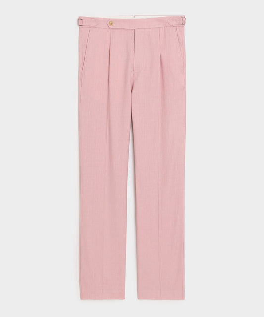 Todd Snyder Italian Linen Side Tab Trouser - Pink