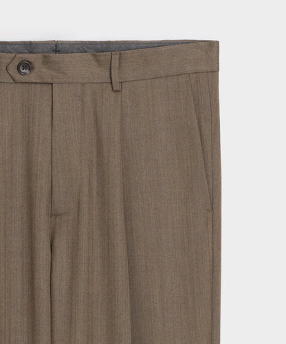 Todd Snyder Italian Wool Herringbone Madison Trouser - Light Brown
