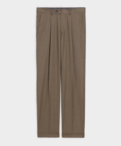 Todd Snyder Italian Wool Herringbone Madison Trouser - Light Brown