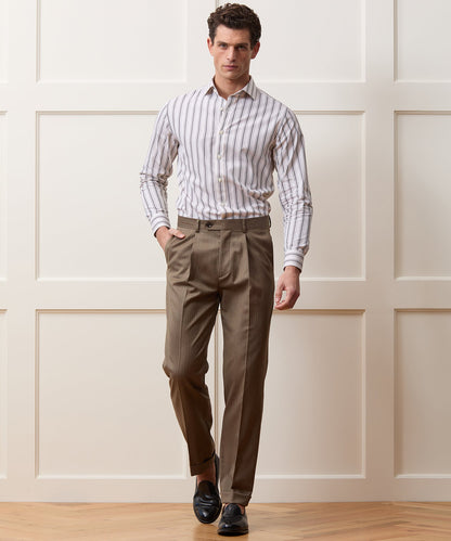 Todd Snyder Italian Wool Herringbone Madison Trouser - Light Brown