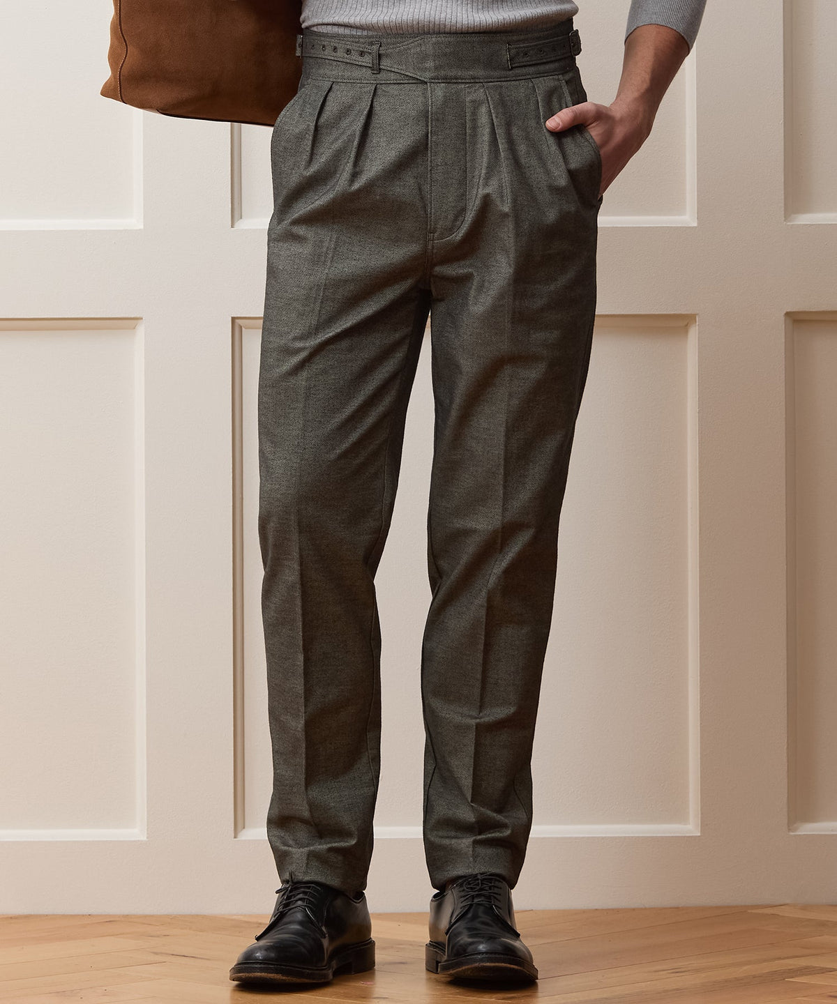 Todd Snyder Italian Heathered Cotton Gurkha Trouser - Charcoal