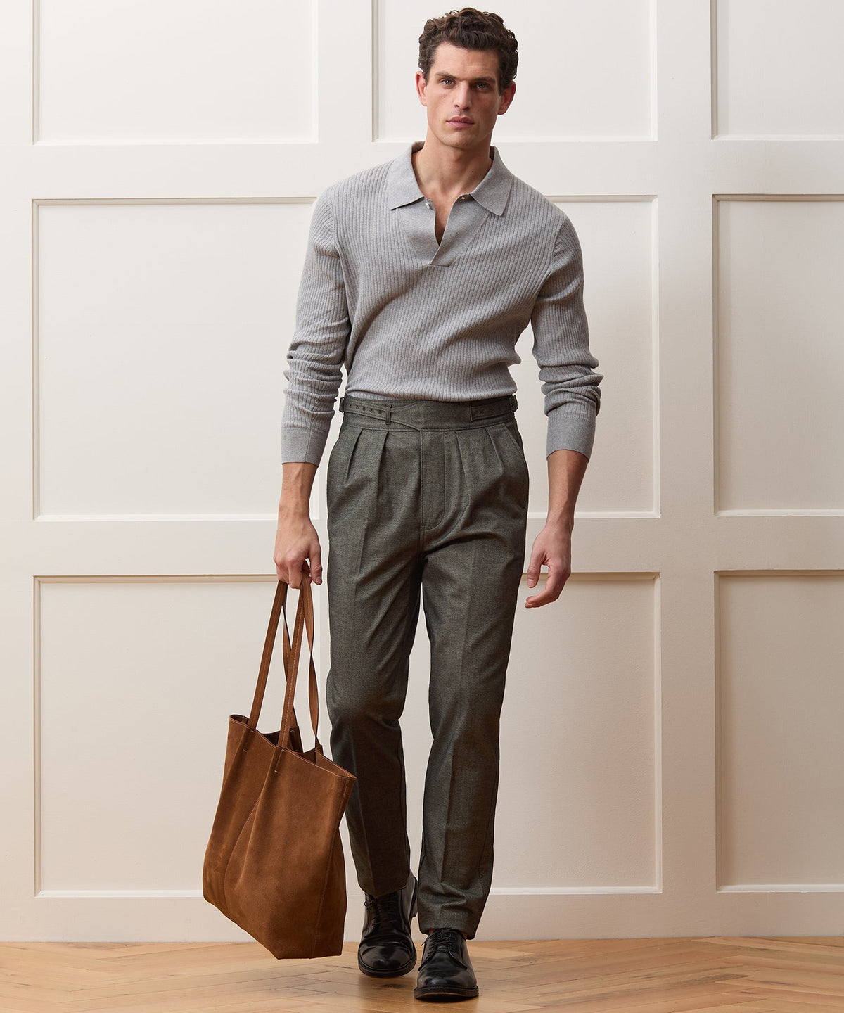 Todd Snyder Italian Heathered Cotton Gurkha Trouser - Charcoal