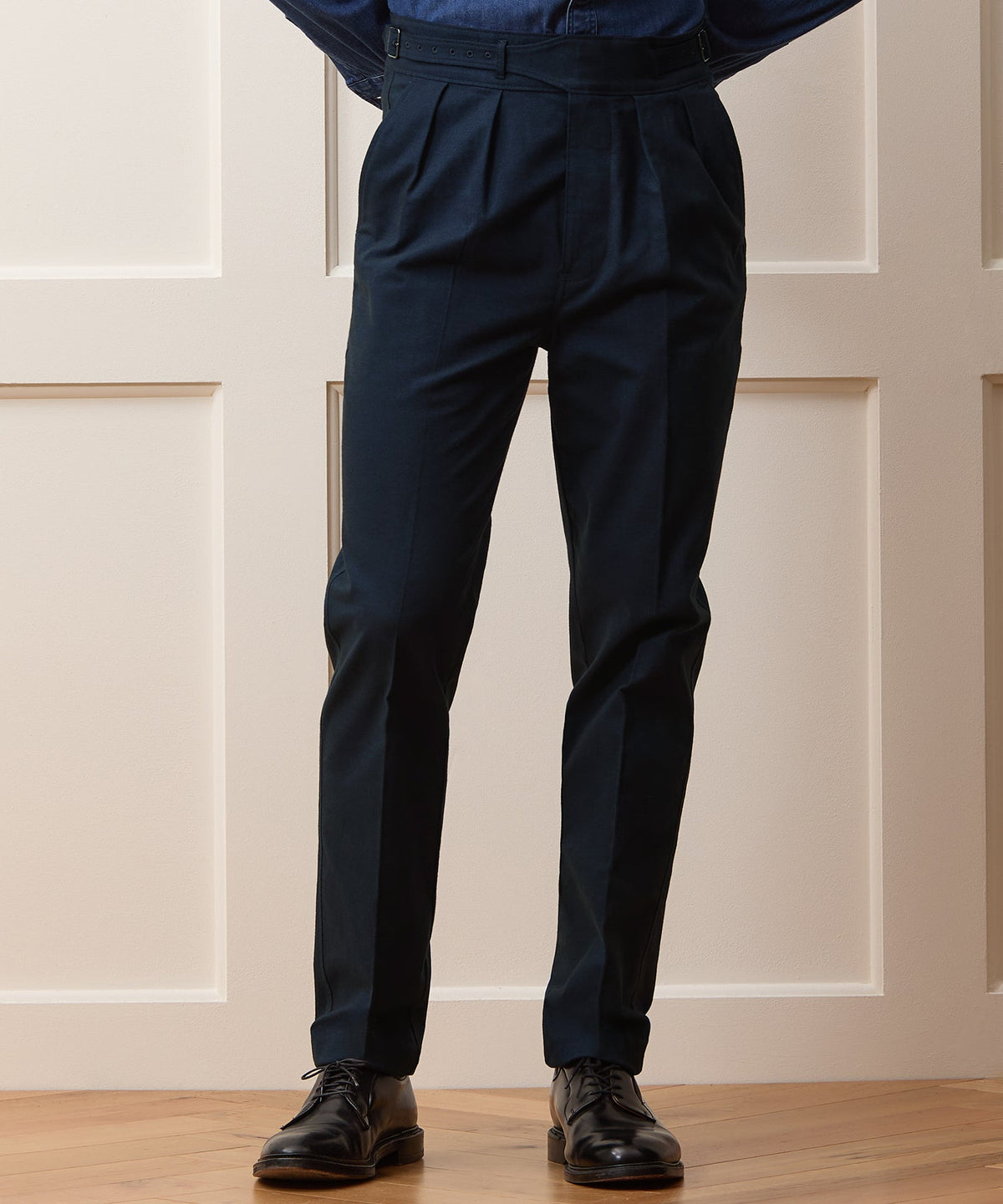 Todd Snyder Italian Heathered Cotton Gurkha Trouser - Navy
