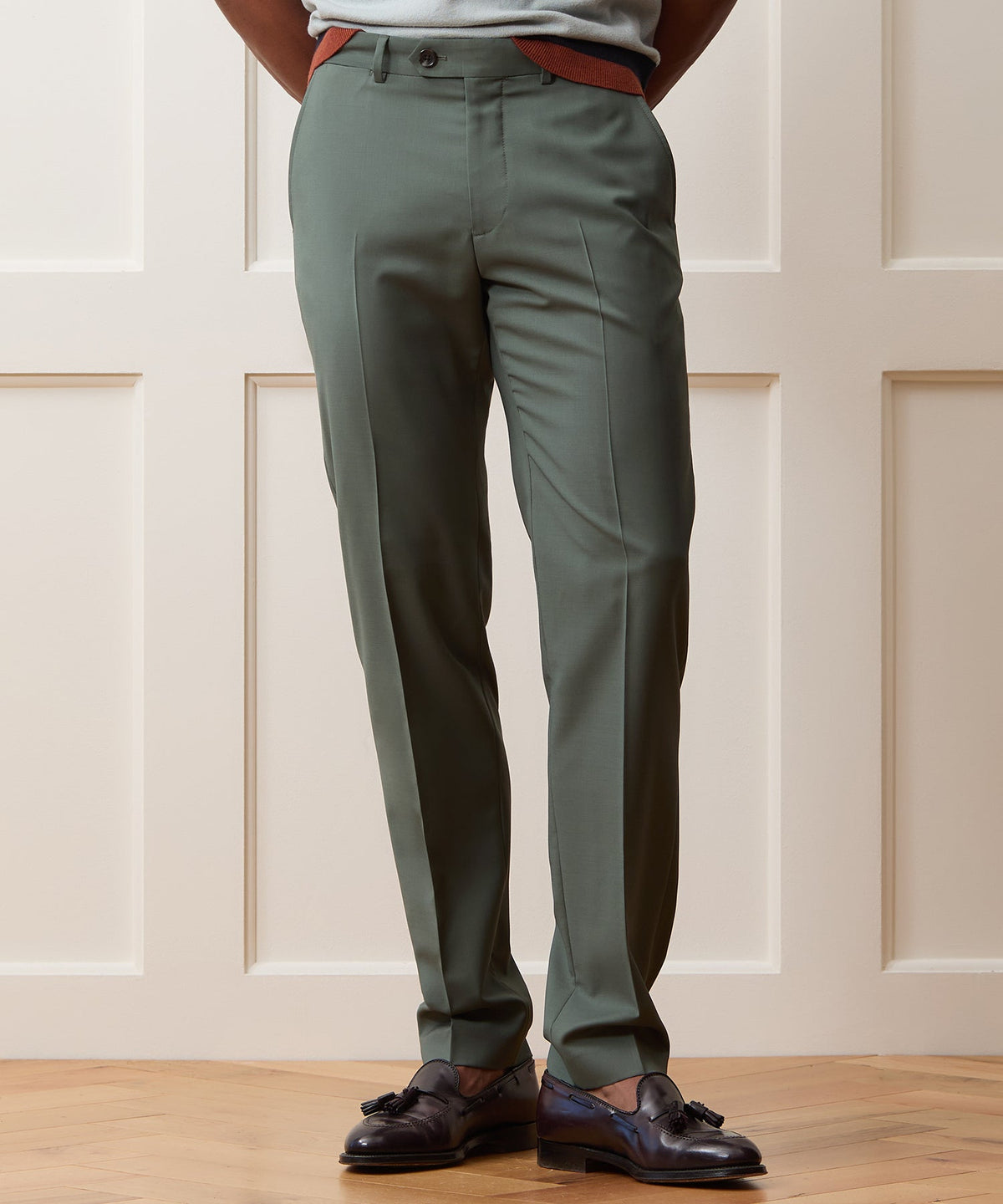 Todd Snyder Italian Wool Mohair Sutton Trouser - Green Smoke