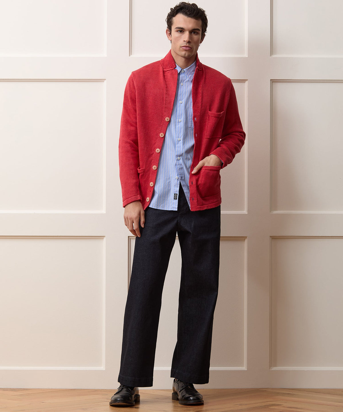 Todd Snyder Inis Meáin Washed Linen Pub Jacket - Raspberry