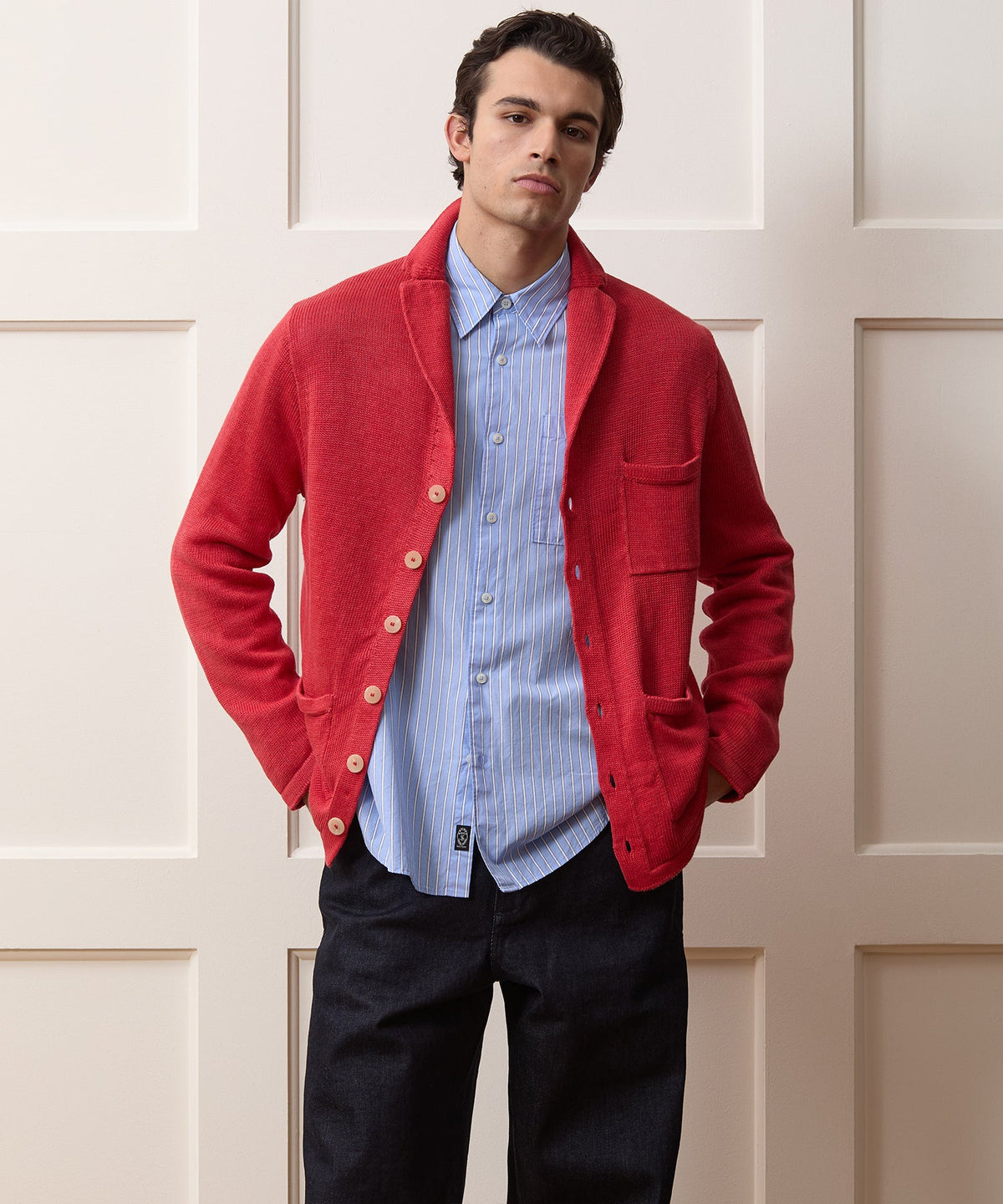 Todd Snyder Inis Meáin Washed Linen Pub Jacket - Raspberry