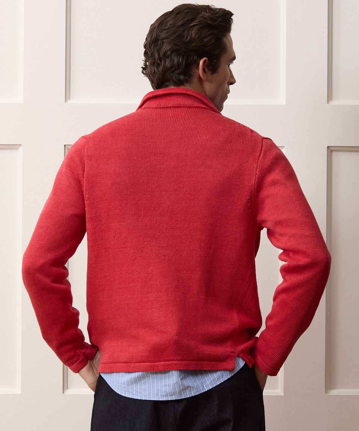 Todd Snyder Inis Meáin Washed Linen Pub Jacket - Raspberry