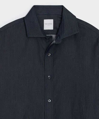 Todd Snyder Chambray Spread Collar Dress Shirt - Dark Indigo
