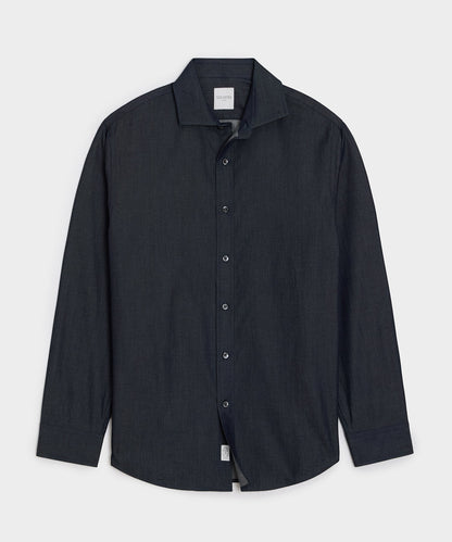 Todd Snyder Chambray Spread Collar Dress Shirt - Dark Indigo