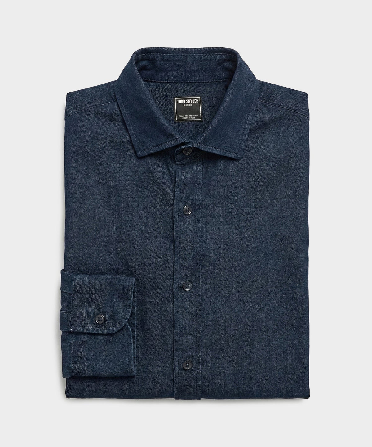 Todd Snyder Chambray Spread Collar Dress Shirt - Dark Indigo