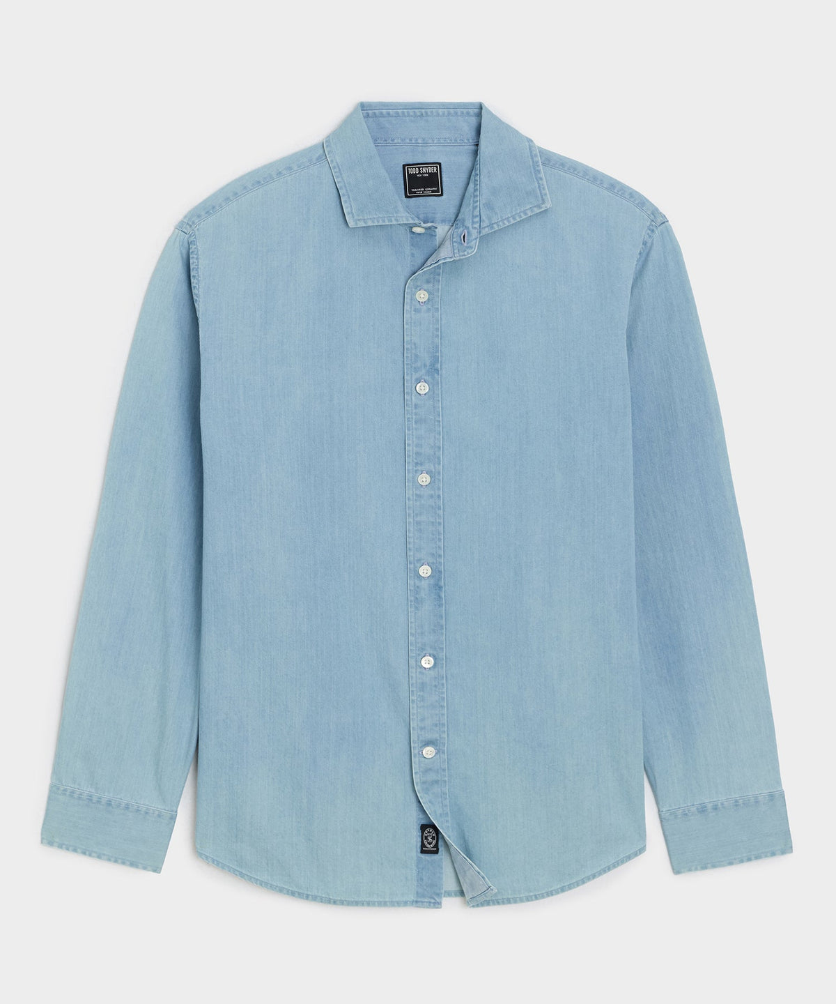 Todd Snyder Chambray Spread Collar Dress Shirt - Light Indigo