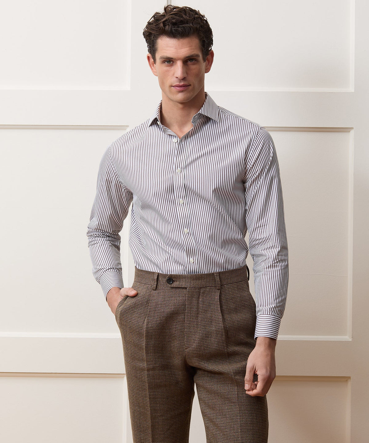 Todd Snyder End-On-End Poplin Dress Shirt - Brown