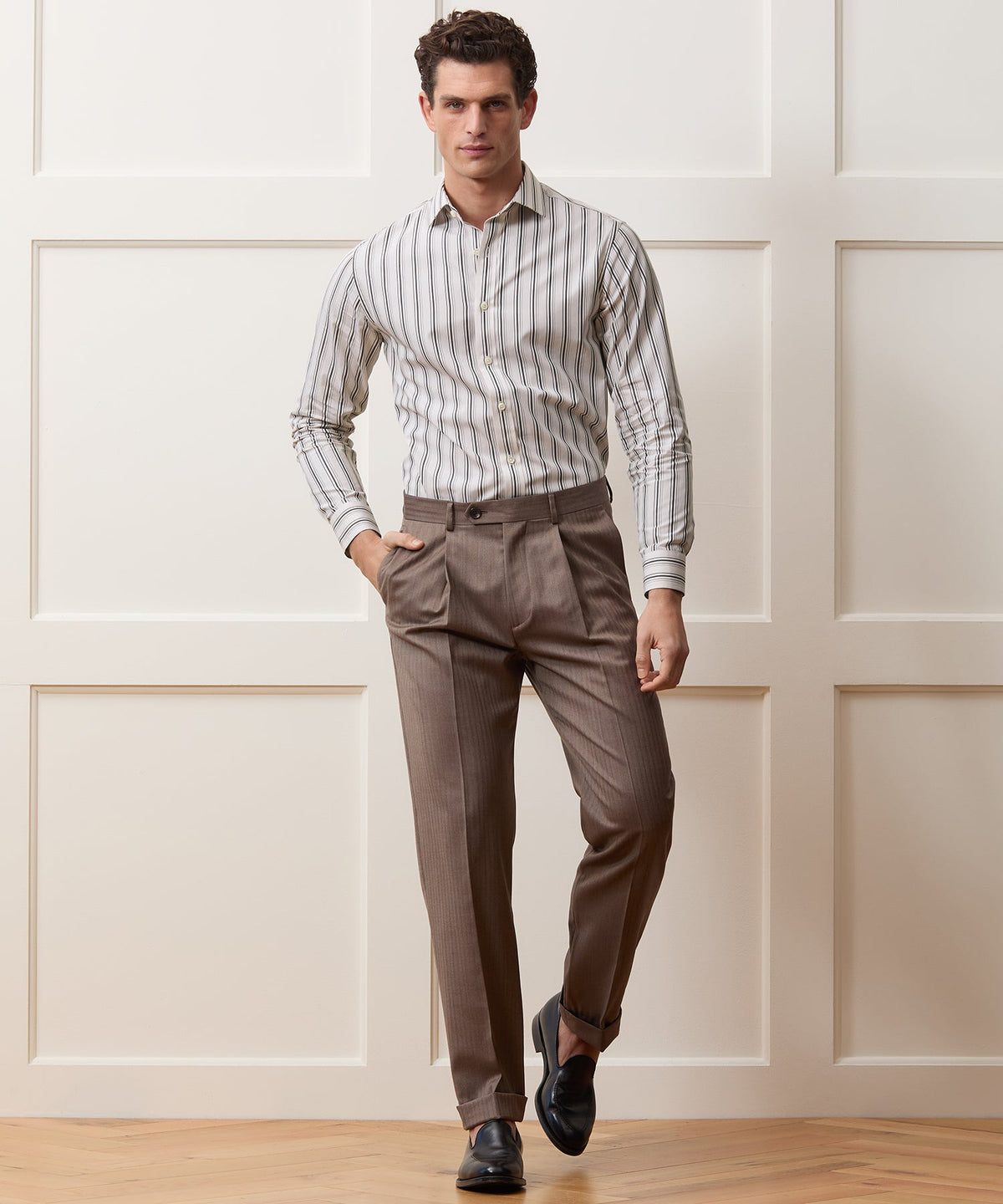 Todd Snyder End-On-End Poplin Dress Shirt - Beige