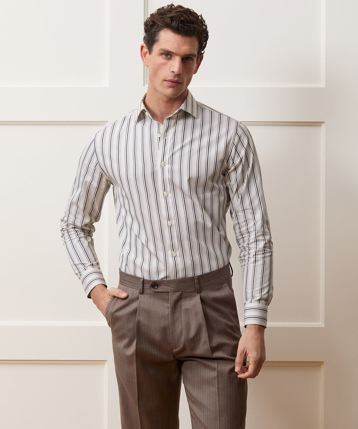 Todd Snyder End-On-End Poplin Dress Shirt - Beige