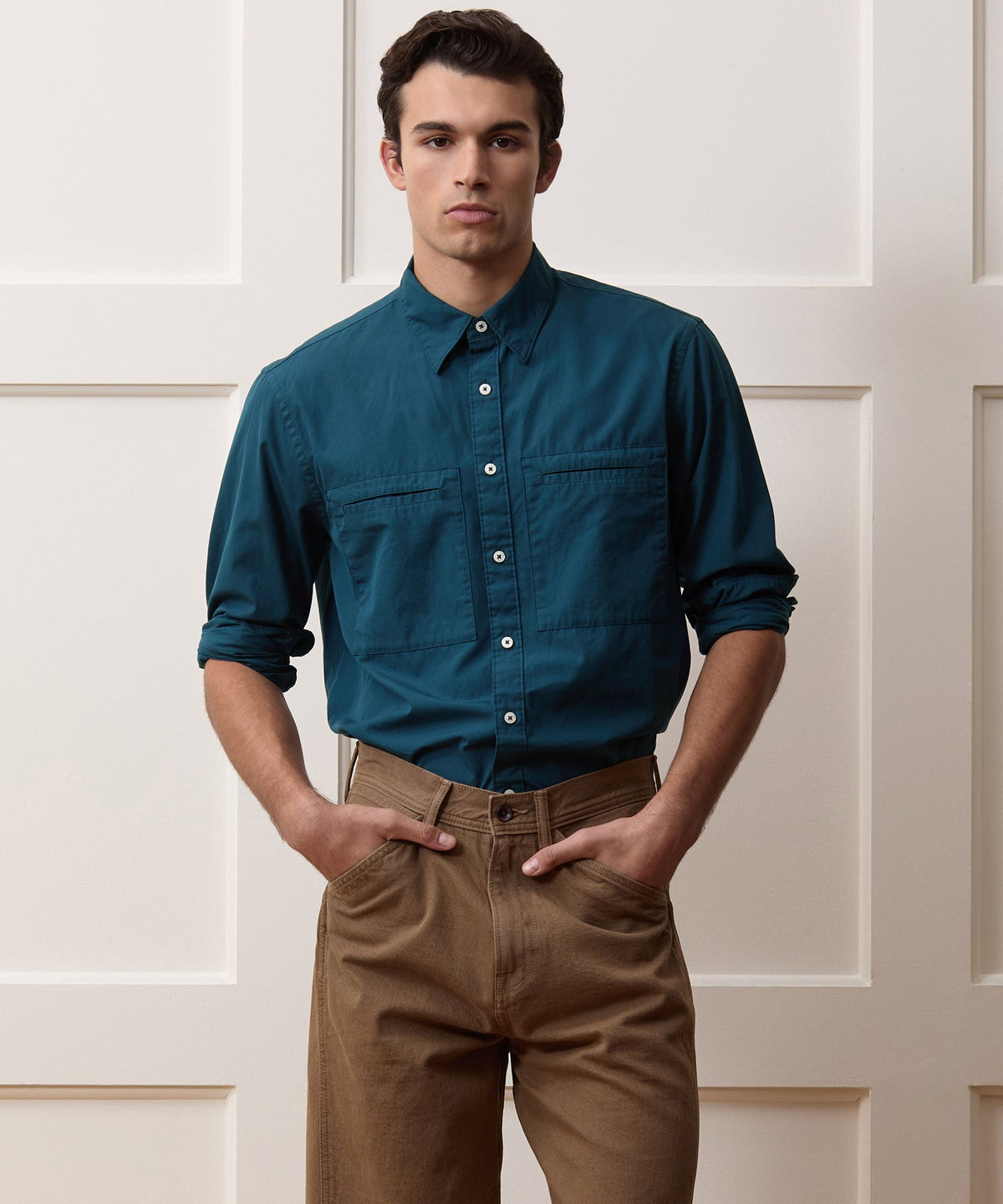 Todd Snyder Poplin Utility Shirt - Dark Teal