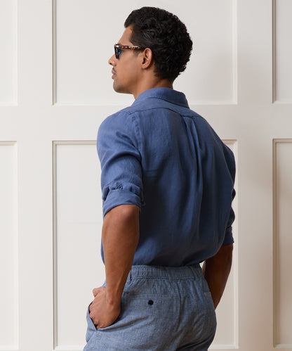 Todd Snyder Sea Soft Irish Linen Shirt - Denim Blue
