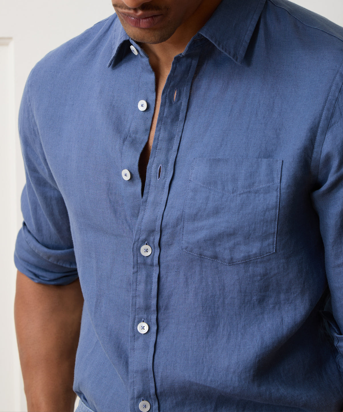 Todd Snyder Sea Soft Irish Linen Shirt - Denim Blue