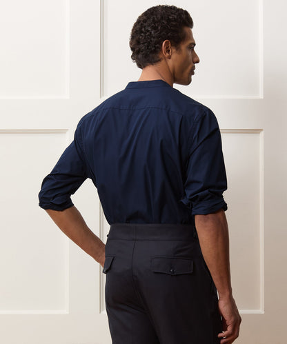 Todd Snyder Poplin Band Collar Shirt - Navy