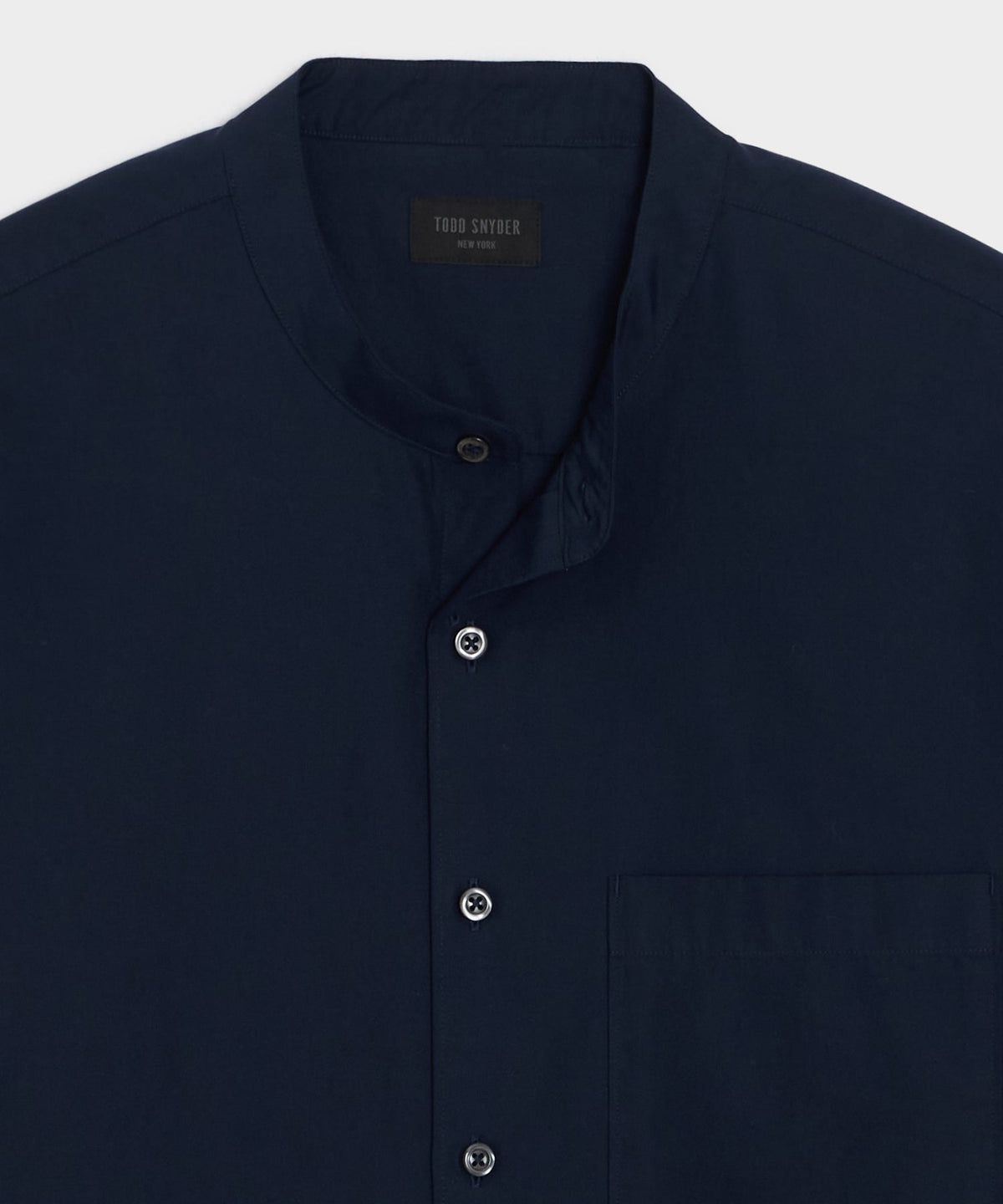 Todd Snyder Poplin Band Collar Shirt - Navy