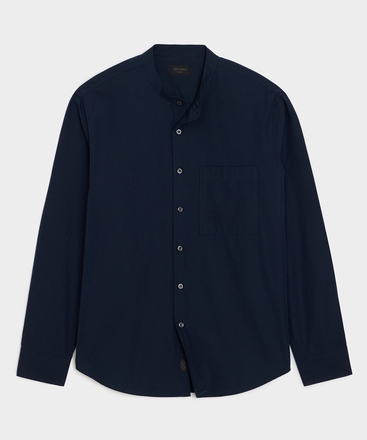 Todd Snyder Poplin Band Collar Shirt - Navy
