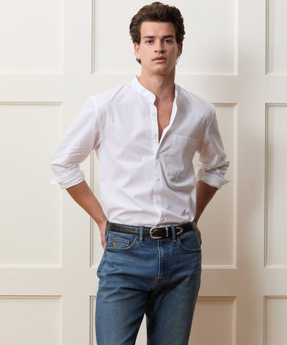 Todd Snyder Poplin Band Collar Shirt - White