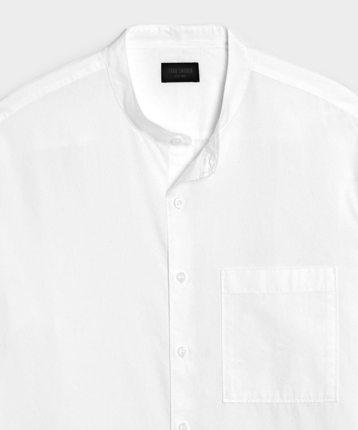 Todd Snyder Poplin Band Collar Shirt - White