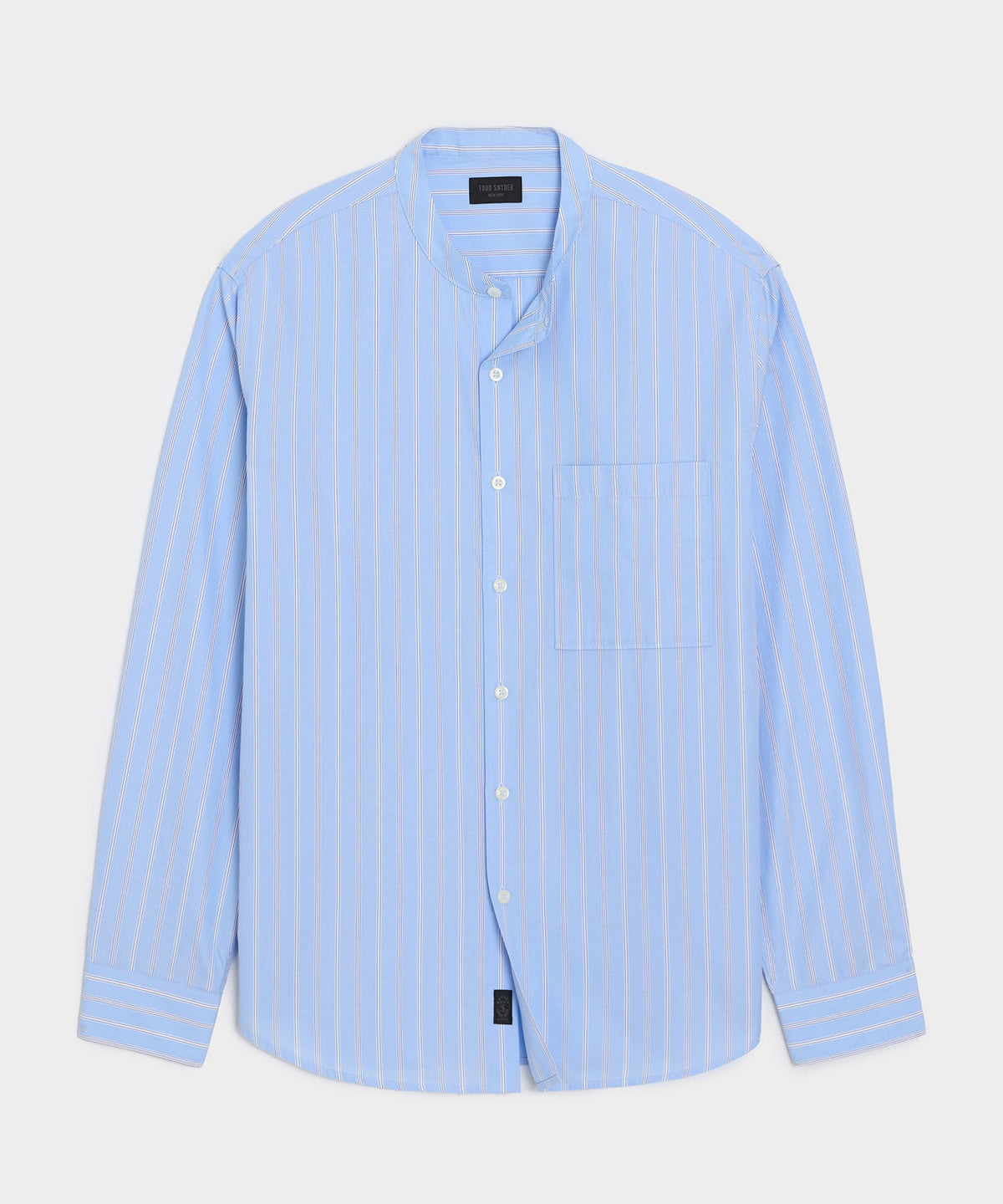 Todd Snyder Poplin Band Collar Shirt - Blue