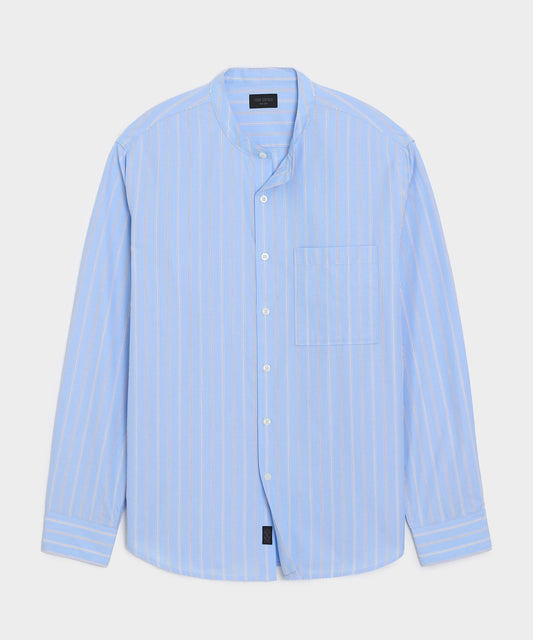 Todd Snyder Poplin Band Collar Shirt - Blue