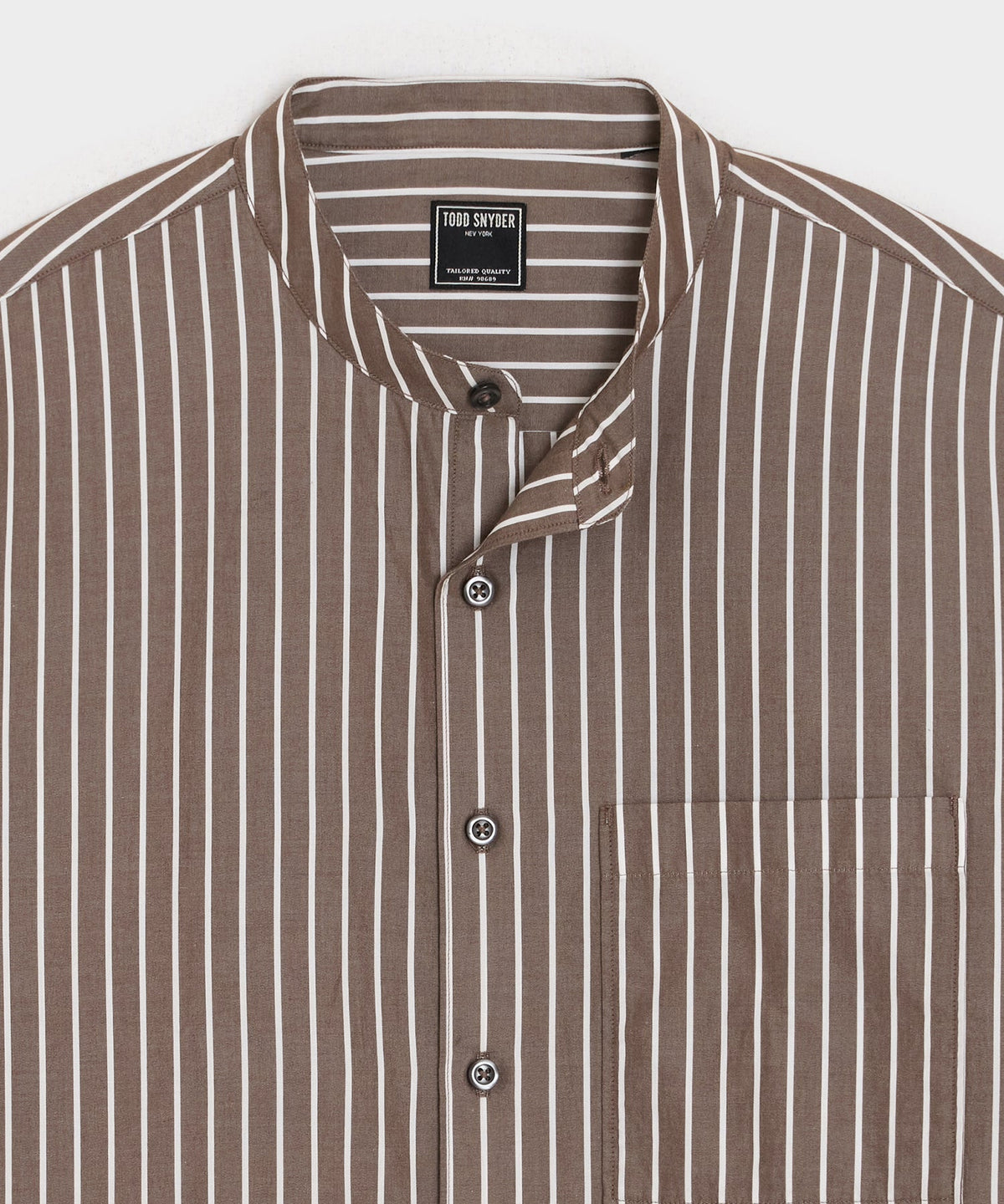 Todd Snyder Poplin Band Collar Shirt - Brown