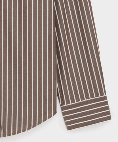 Todd Snyder Poplin Band Collar Shirt - Brown