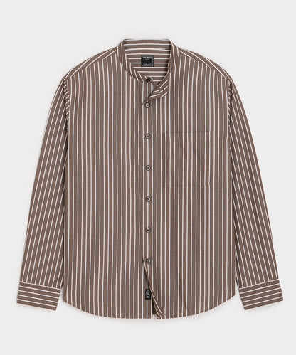 Todd Snyder Poplin Band Collar Shirt - Brown