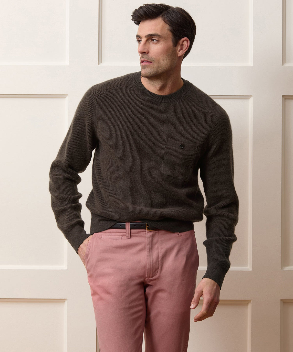 Todd Snyder Made in Italy Cashmere Crewneck Sweater - Dark Mocha