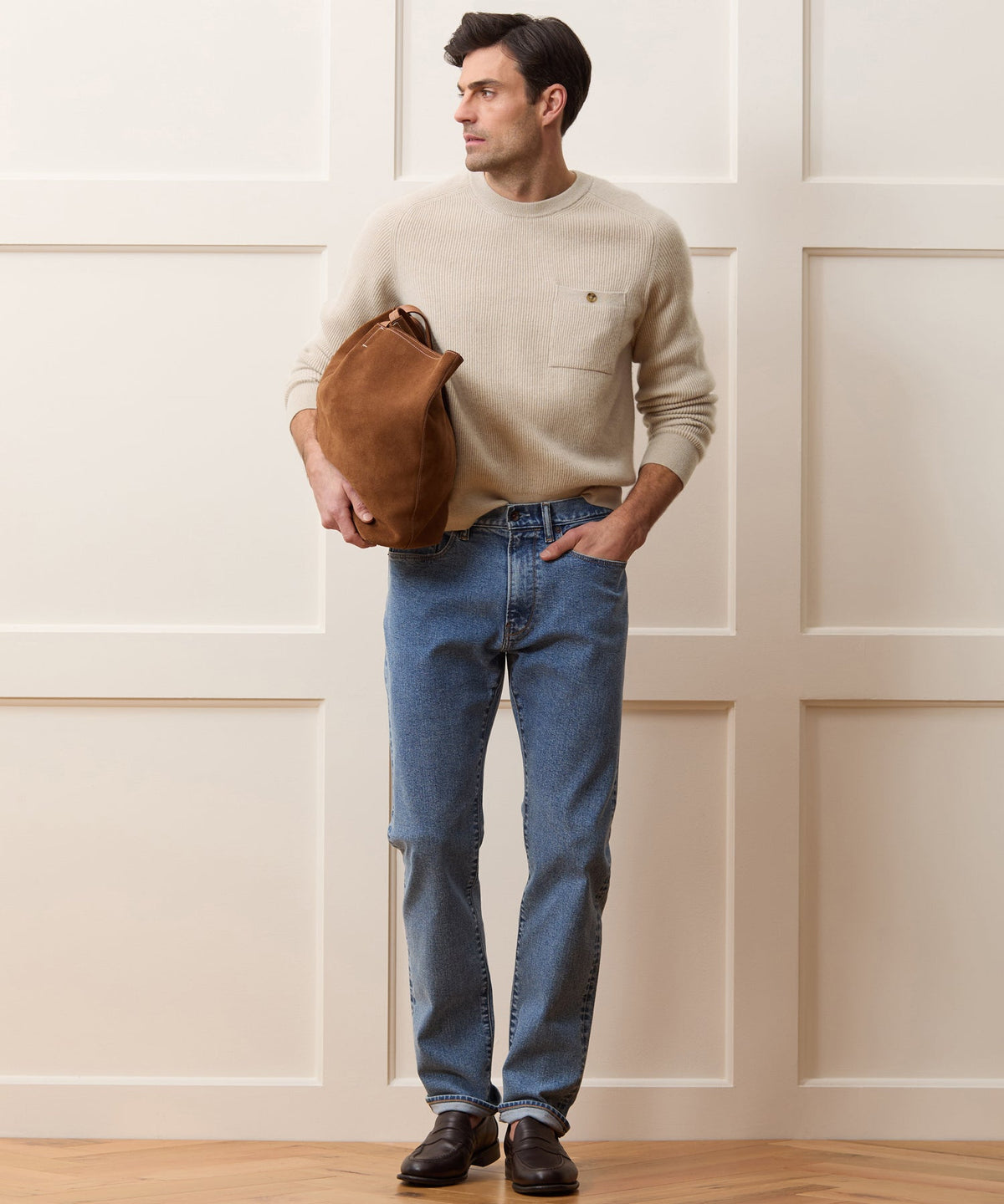 Todd Snyder Made in Italy Cashmere Crewneck Sweater - Oatmeal