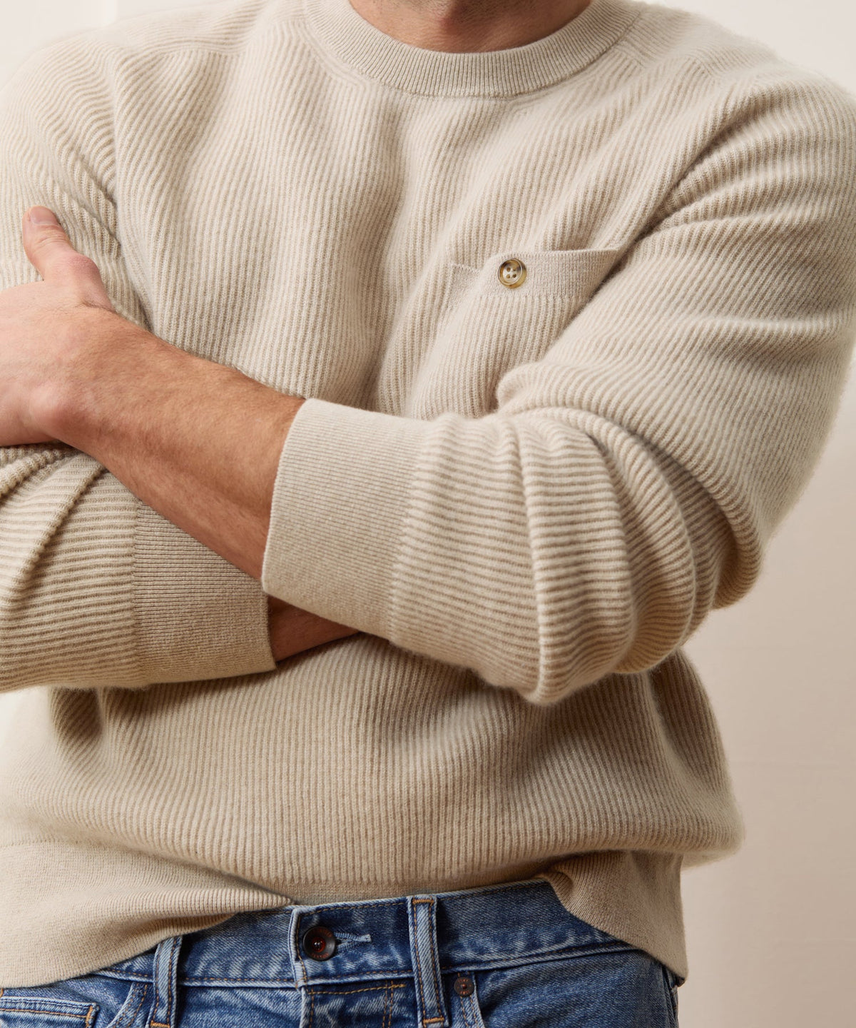 Todd Snyder Made in Italy Cashmere Crewneck Sweater - Oatmeal