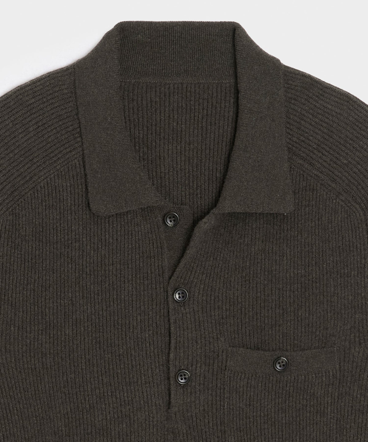 Todd Snyder Made in Italy Cashmere Sweater Polo - Dark Mocha
