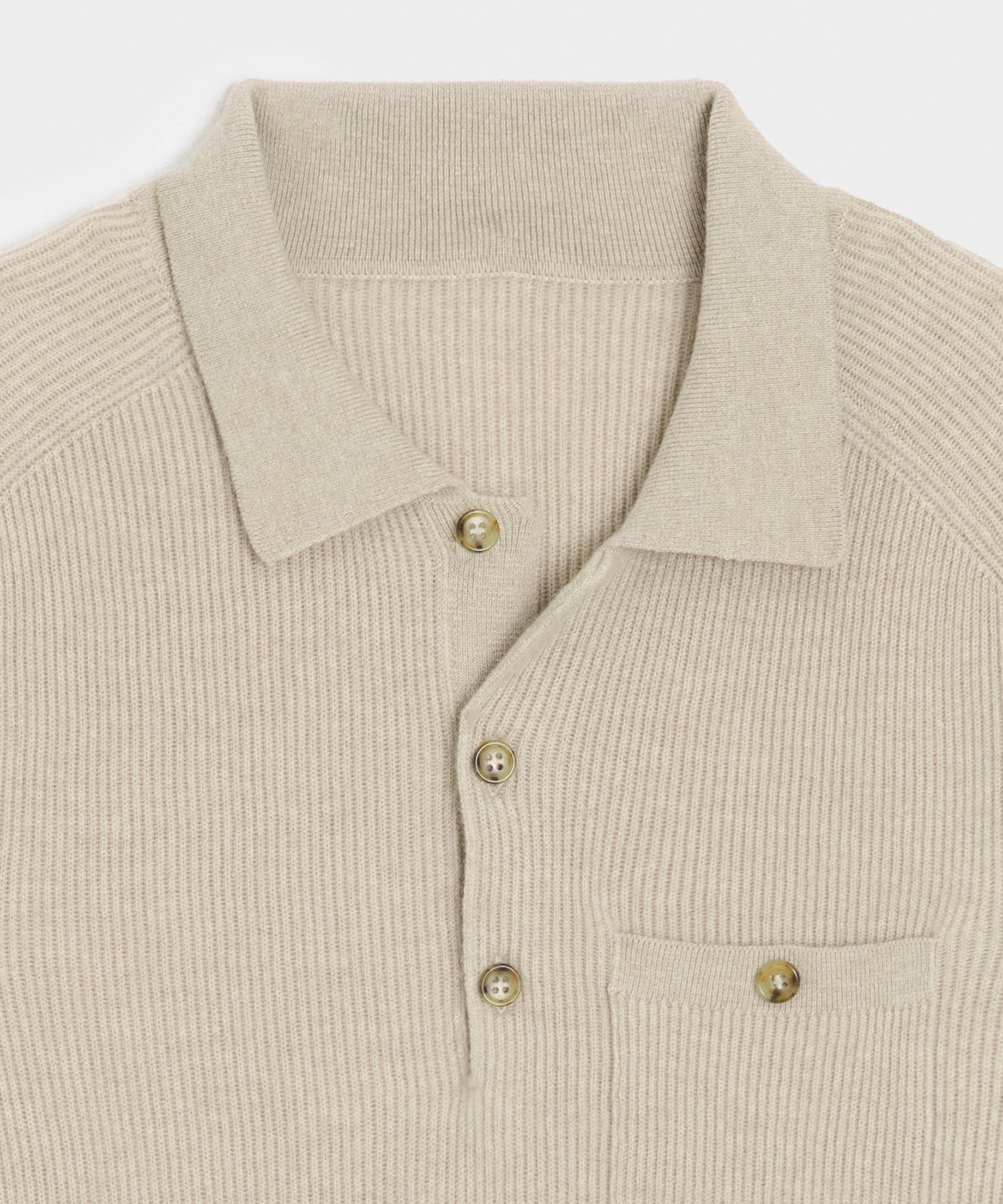 Todd Snyder Made in Italy Cashmere Sweater Polo - Oatmeal