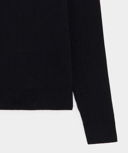 Todd Snyder Ribbed Cotton-Cashmere Sweater Polo - Black