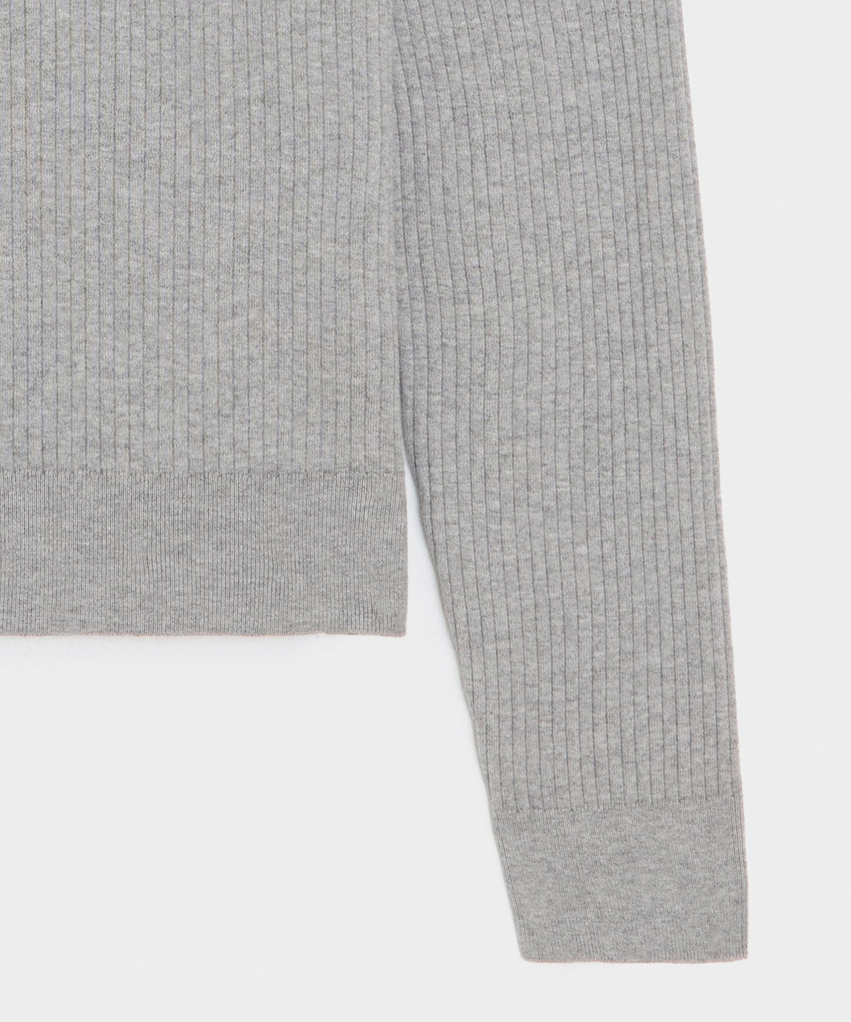 Todd Snyder Ribbed Cotton-Cashmere Sweater Polo - Heather Grey