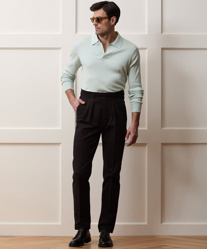 Todd Snyder Ribbed Cotton-Cashmere Sweater Polo - Mint