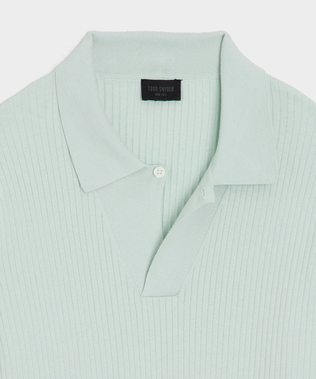 Todd Snyder Ribbed Cotton-Cashmere Sweater Polo - Mint