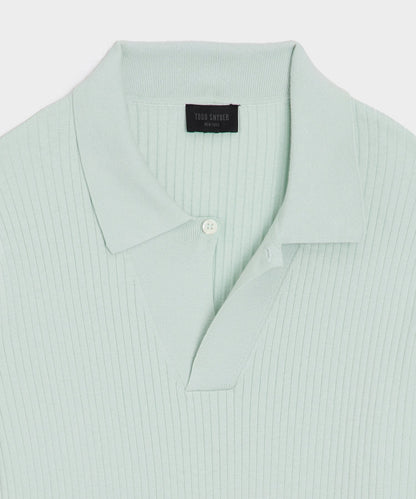 Todd Snyder Ribbed Cotton-Cashmere Sweater Polo - Mint